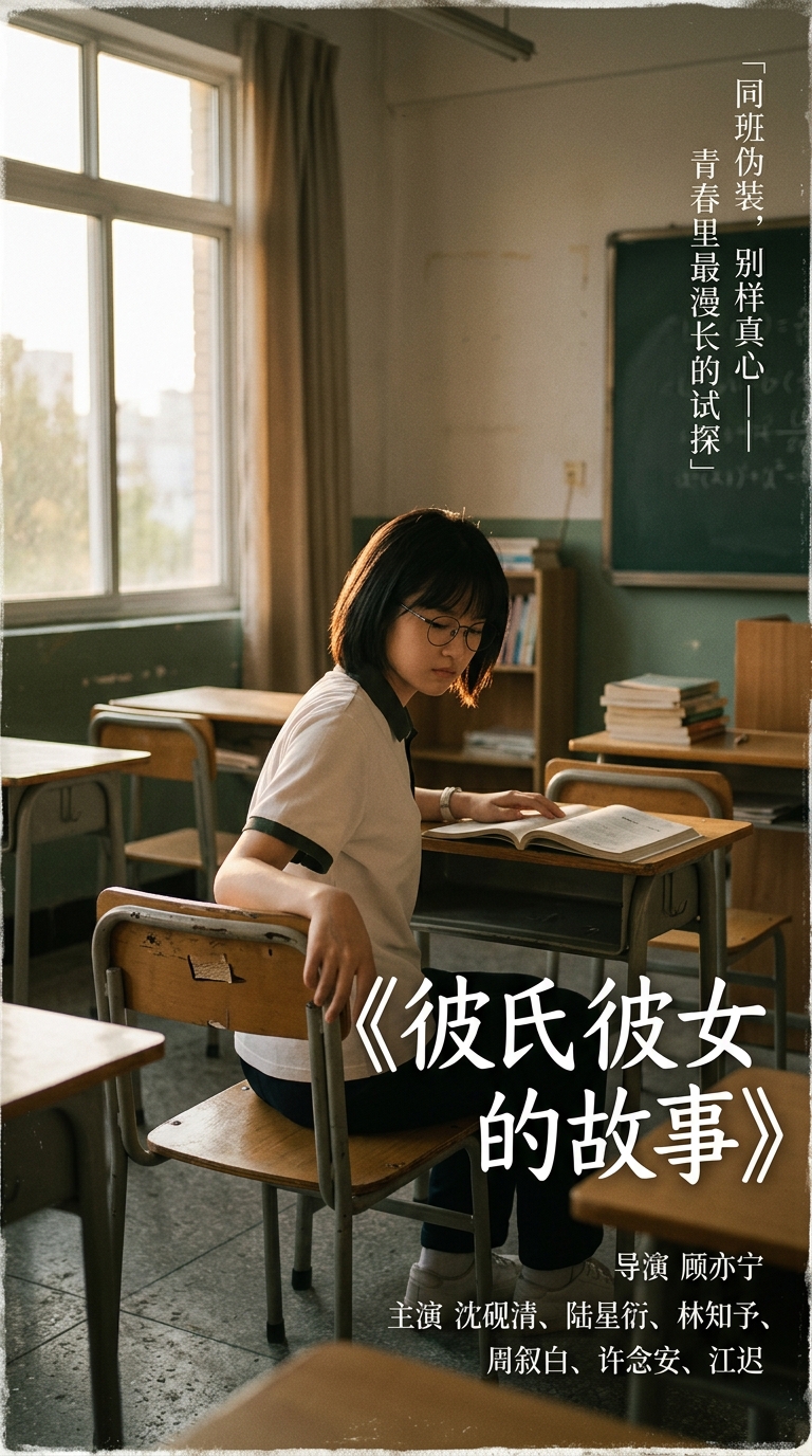 空教室里对坐的两人侧影